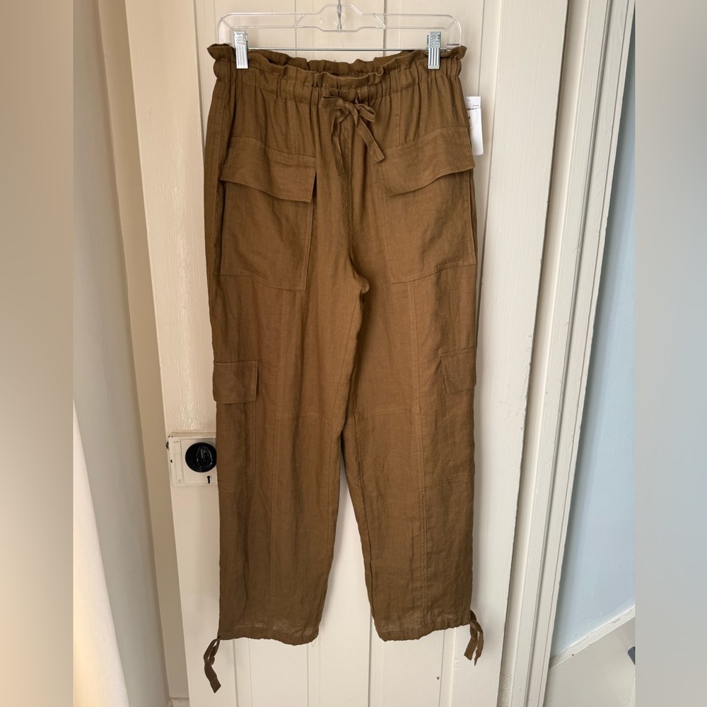 Magaschoni Tan Linen Pants